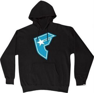 Famous Stars and Straps Classick Stripe Hoody   Black/Cyan