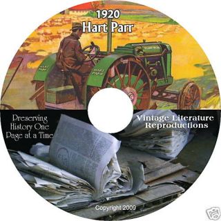 1920 & 1925 Hart Parr Farm Tractor Catalogs on CD