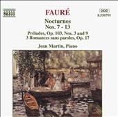Fauré Nocturnes, Vol. 2 by Jean Martin [Piano] (CD, Jul 1994, Naxos 