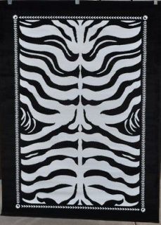 Plush High Quality Modern Zebra Animal Print 5x7 Area Rug Carpet