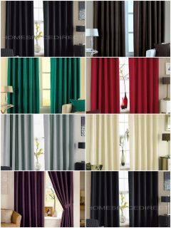 Fully Lined Faux Silk EYELET Ready Made Curtains   All Sizes & Drops 