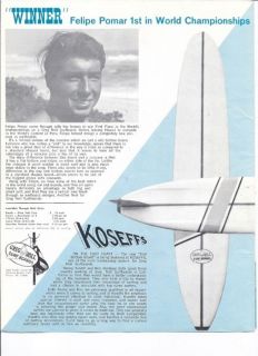 1965 Surf Surfing/ Greg Noll Surfboard Ad/ Felipe Pomar