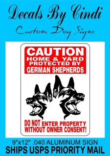 GERMAN SHEPHERD GUARD DOG ALUMINUM SIGN GSM1