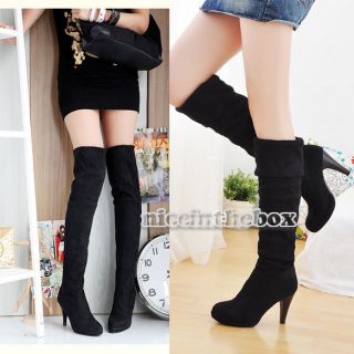 black thigh high boots in Boots