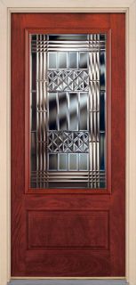 Fiberglass Exterior Elegant Mahogany Entry Door   Single Door 36 