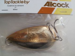 Allcock 3 Norwich Brass Copper Spoon Salmon Pike Lure