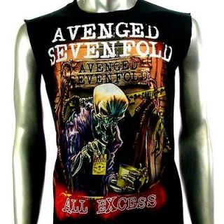 Sz L Avenged Sevenfold A7X Sleeveless T Shirt Tank Top Biker Rider 