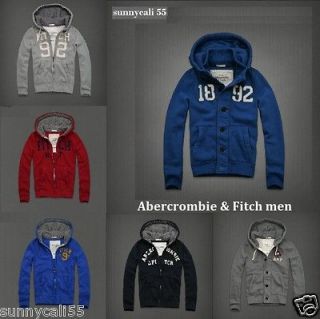 ABERCROMBIE & FITCH MENS HOODIE sizes S M L XL NWT fall winter BLUE 