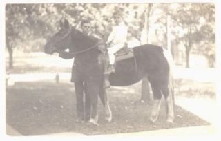 1915 JOHN FLANIGAN, III ON HORSE, AGE 4, REAL PHOTO