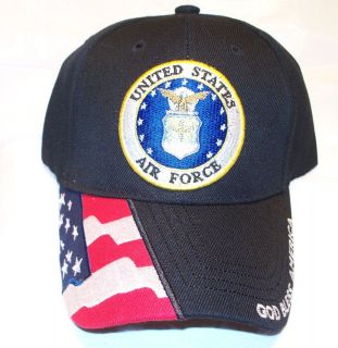 New  U S AIR FORCE with Flag Classic EMBROIDERED Adjustable Cap