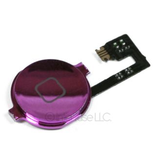   Purple Mirror Chrome Reflective Home Menu Button Flex Cable Assembly