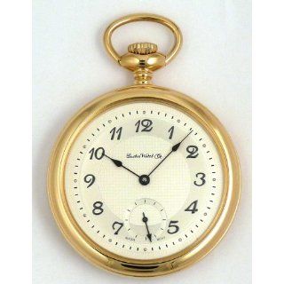   Pocket Watch with High Polish Gold Open Face Case Watches 