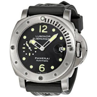 Panerai Mens PAM00025 Luminor Submersible Black Dial Watch Watches 
