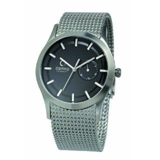 Obaku Mens V124GCBMC2 Black Dial Stainless Steel Date Watch Watches 