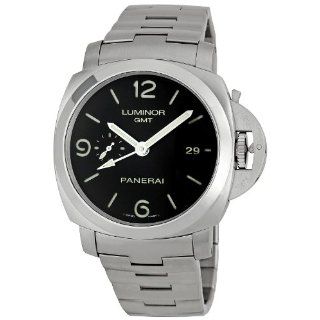 Panerai Mens M00329 Steel Luminor 1950 GMT Black Dial Watch Watches 