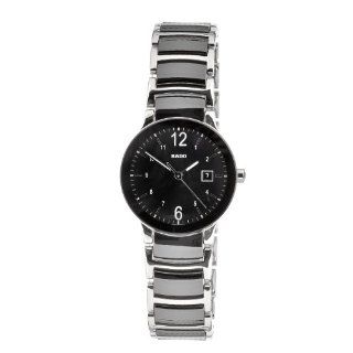 Rado Womens R30935152 Quartz Stainless Steel Black Dial Watch 