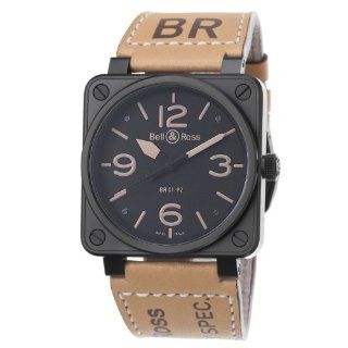   HERITAGE Avation Black Dial and Brown Strap Watch: Watches: 