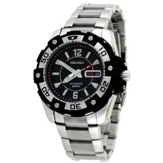   Stainless Steel Black Dial Automatic Diver Watch: Watches: 