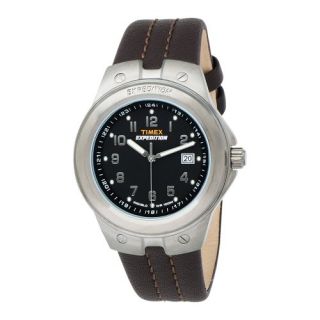 Timex Mens T49631 Expedition Metal Tech Brown Leather Strap Watch 