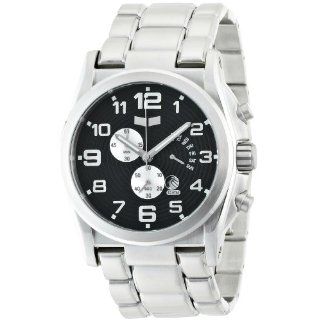 Vestal Mens DEV001 De Novo Silver Black Retrograde Chronograph Watch 