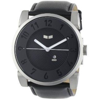 Vestal Mens DOP006 Doppler Matte Silver Black Leather Watch Watches 