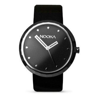 Nooka 360 SV Silver with Black Leather Band Watch Watches 