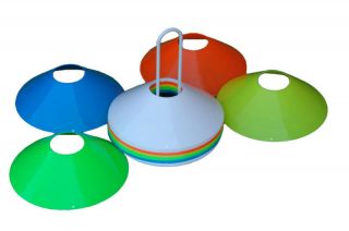 SAUCER CONES WITH SORTER (SET OF 48) FIELD MARKER SPORTS AGILITY 