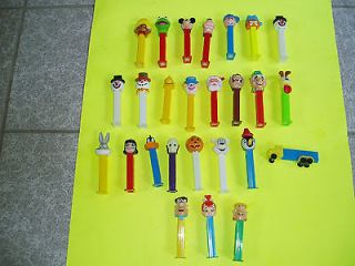 MIXED LOT OF 25 PEZ CANDY DISPENSERS MICKEY MOUSE FLINTSTONES CHARLIE 