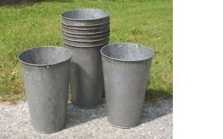 Vintage OLD GALVANIZED Maple Syrup Sap TAPERED Buckets NICE ORIGINAL 