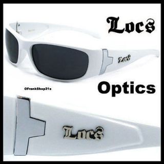 Discounted Locs Mens Gangster Sunglasses   White LC53