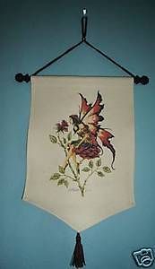 Amy Brown Fairy Garden Flag Fanion ROSE RED Faery NEW