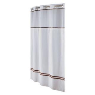 Escape Hookless Shower Curtain   White/Brown (72x72) product details 
