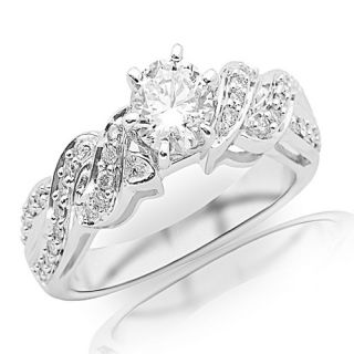    Pave set Round Diamond Ring with a Round Brilliant Shape 