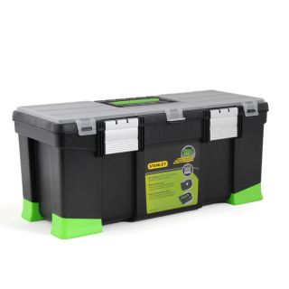 Shop Stanley 21 7/8 in 1 Shelf Black Plastic Tool Box at Lowes