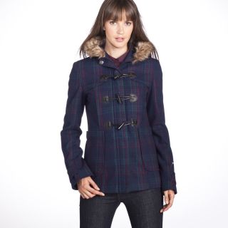Duffle coat court drap 60 % laine à carreaux La Redoute Creation  La 