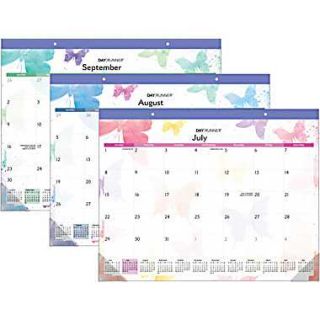 2012/2013 DayRunner® Academic Watercolor Monthly Desk Pad, 22 x 17 