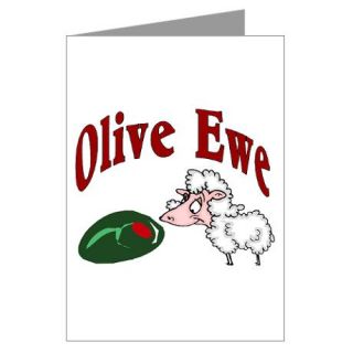 Gifts  Greeting Cards  I Love You Olive Ewe Greeting Cards (Pk 
