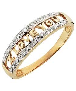Buy 9ct Gold Diamond Set I Love You Ring at Argos.co.uk   Your 