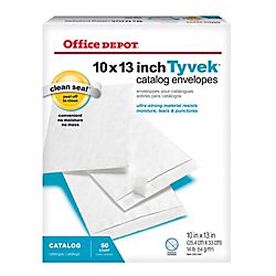 Office Depot Brand Tyvek Envelopes 10 x 13 White Box Of 50 by Office 
