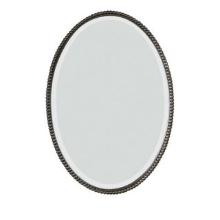Uttermost Sherise Beaded Oval Mirror in Distressed Bronze 