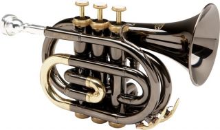 Allora MXPT 5801 BK Black Nickel Series Pocket Trumpet  Musicians 