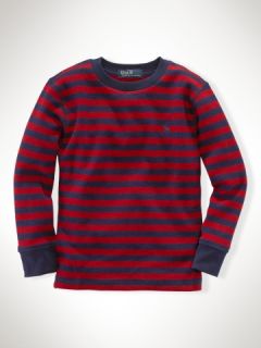 Striped Waffle Crewneck   Boys 2 7 Sweatshirts & Tees   RalphLauren 