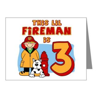 3Rd Birthday Gifts > 3Rd Birthday Note Cards > Fireman 3rd Birthday 