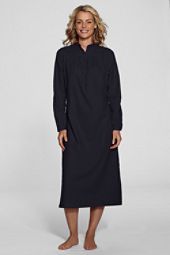 Lands End   Womens Solid Flannel Nightgown  