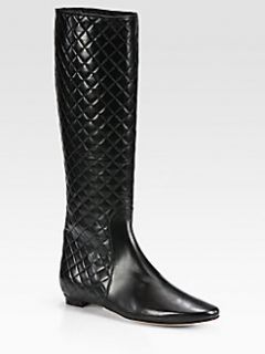 Manolo Blahnik   Iriebot Quilted Leather Knee High Boots