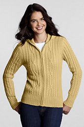 Lands End   Womens Cable Hooded Sweater customer reviews   product 