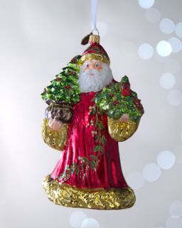 Santa with Cardinal Christmas Ornament   The Horchow Collection