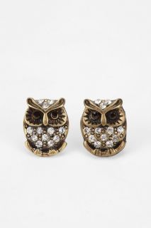 Pave Owl Post Earring   Urban Outfitters