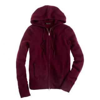 Hthr Cabernet Collection cashmere zip front hoodie   Cashmere Shop 