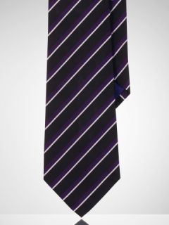 Narrow Striped Repp Silk Tie   Purple Label Sale   RalphLauren